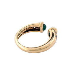 Bague Jonc en or jaune, émeraudes et diamants - Castafiore