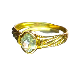 Bague Jonc en or jaune et aigue - marine - Castafiore