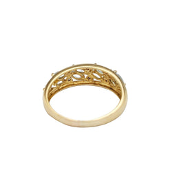 Bague Jonc en or jaune et aigue - marines - Castafiore