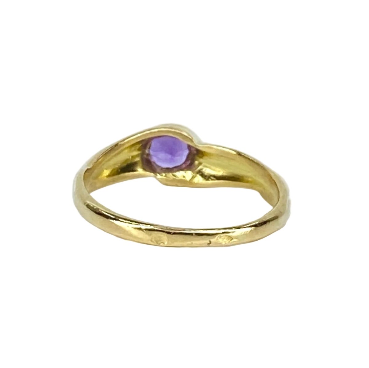 Bague Jonc en or jaune et améthyste - Castafiore