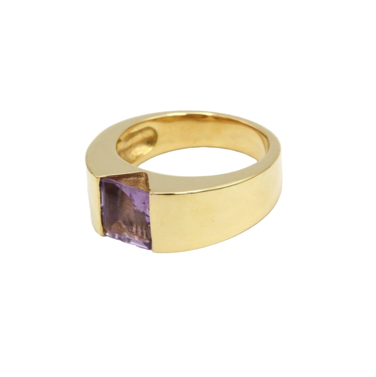 Bague Jonc en or jaune et améthyste - Castafiore
