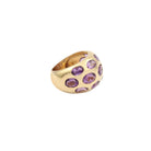 Bague Jonc en or jaune et améthystes - Castafiore