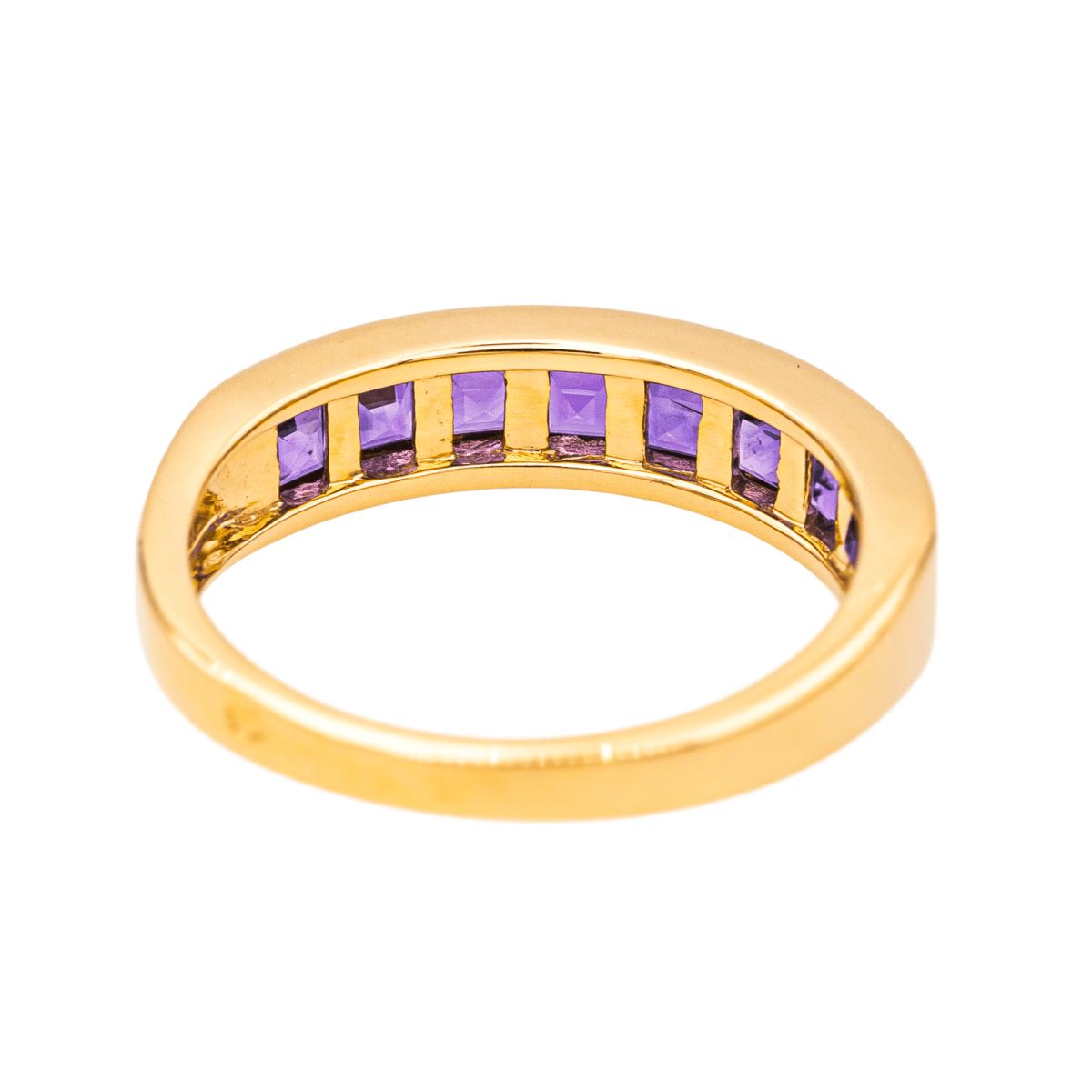 Bague Jonc en or jaune et améthystes - Castafiore