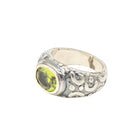 Bague Jonc en or jaune et argent et péridot - Castafiore