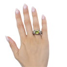 Bague Jonc en or jaune et argent et péridot - Castafiore