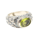 Bague Jonc en or jaune et argent et péridot - Castafiore