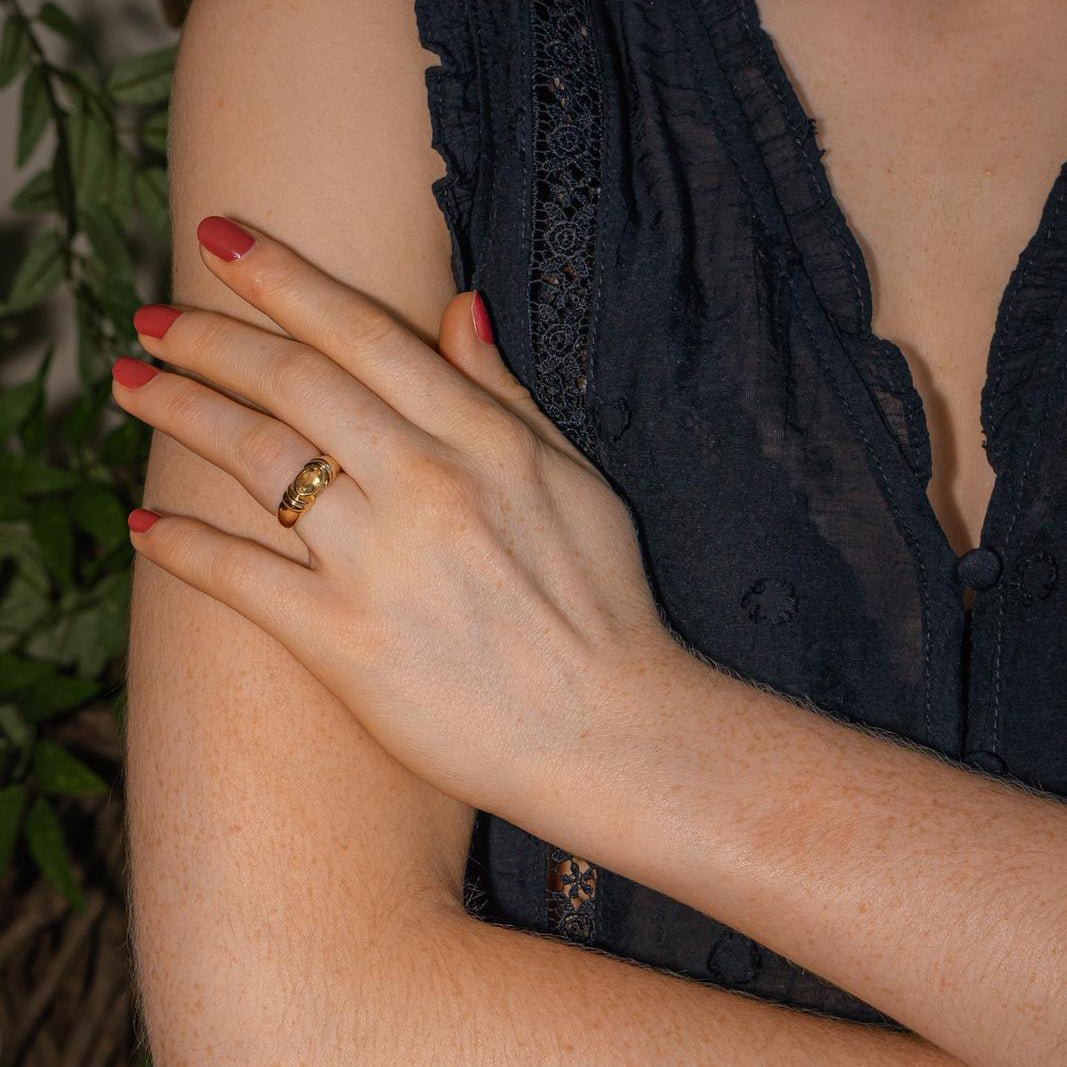 Bague Jonc en or jaune et citrine - Castafiore