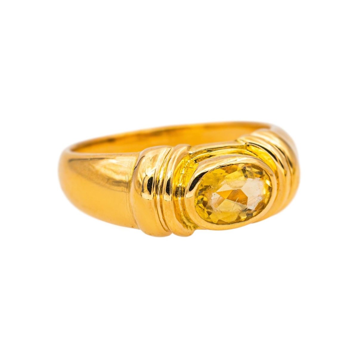 Bague Jonc en or jaune et citrine - Castafiore