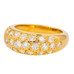 Bague Jonc en or jaune et diamant - Castafiore