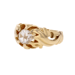 Bague Jonc en or jaune et diamant - Castafiore