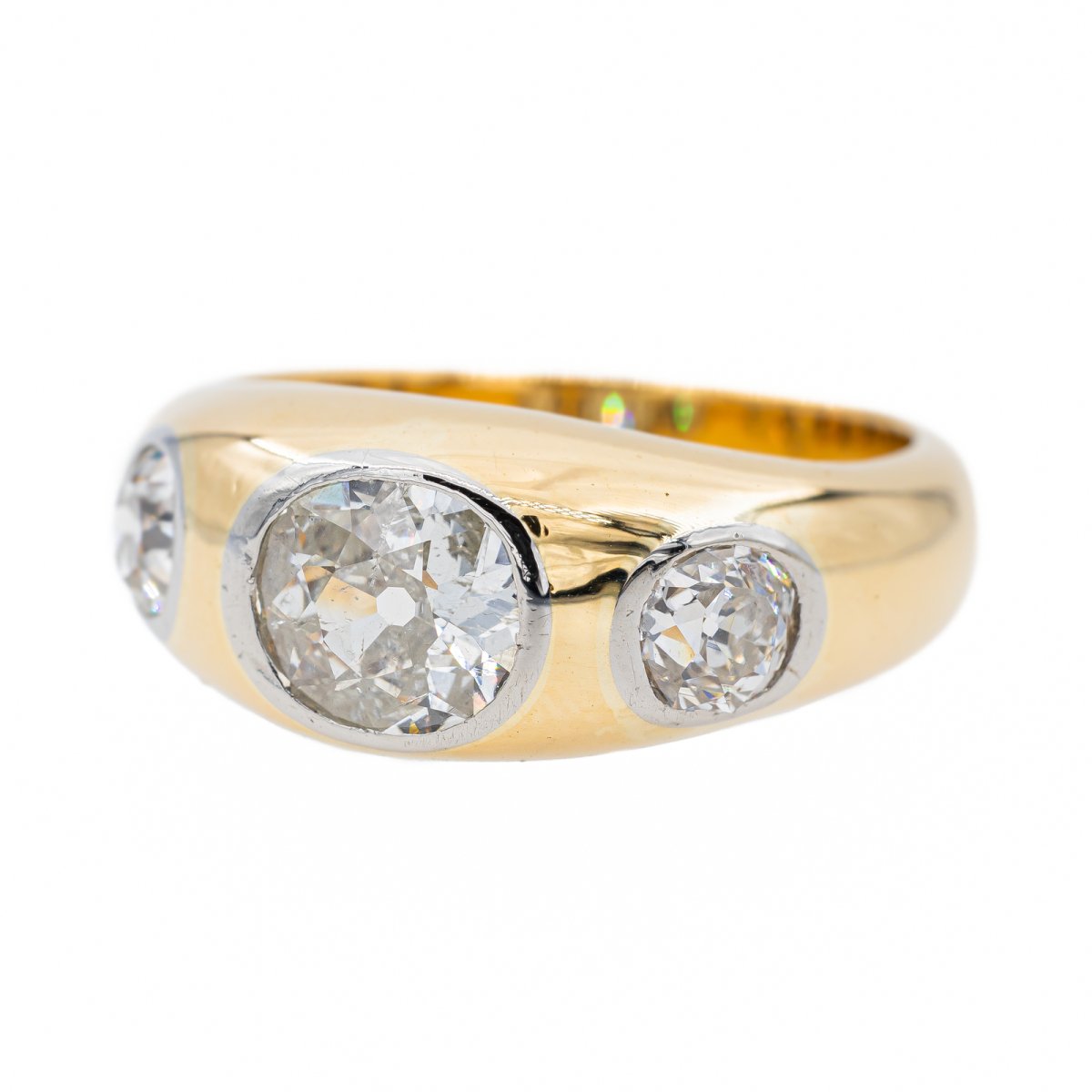 Bague Jonc en or jaune et diamant - Castafiore