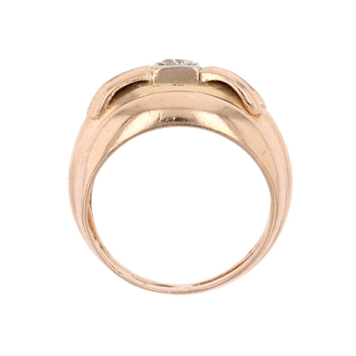 Bague Jonc en or jaune et diamant - Castafiore