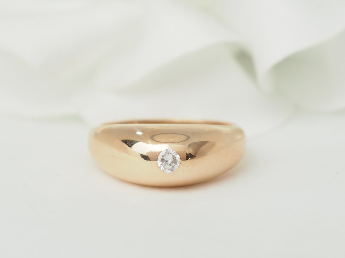 Bague jonc en or jaune et diamant - Castafiore