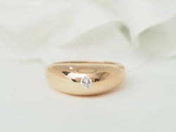 Bague jonc en or jaune et diamant - Castafiore