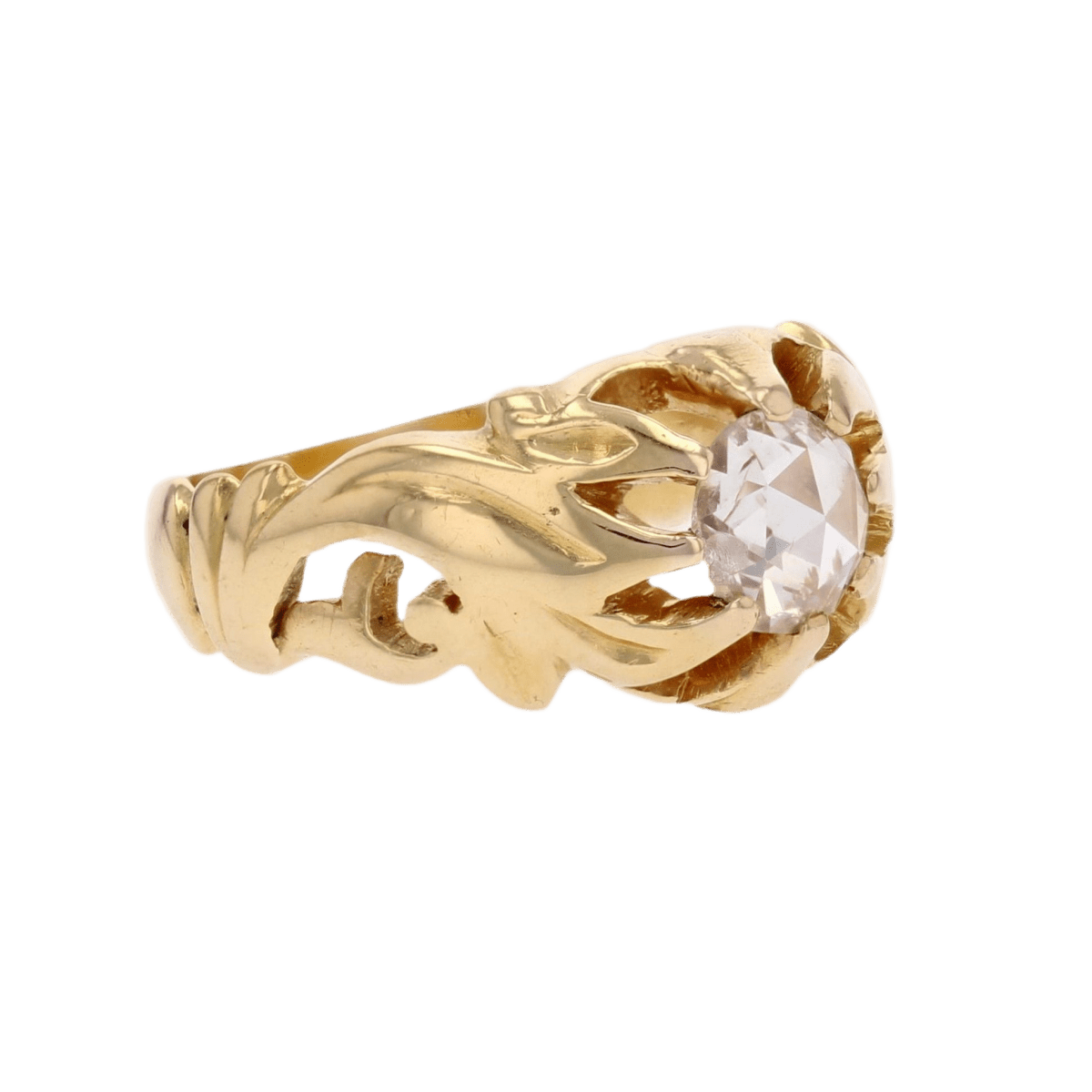 Bague Jonc en or jaune et diamant - Castafiore