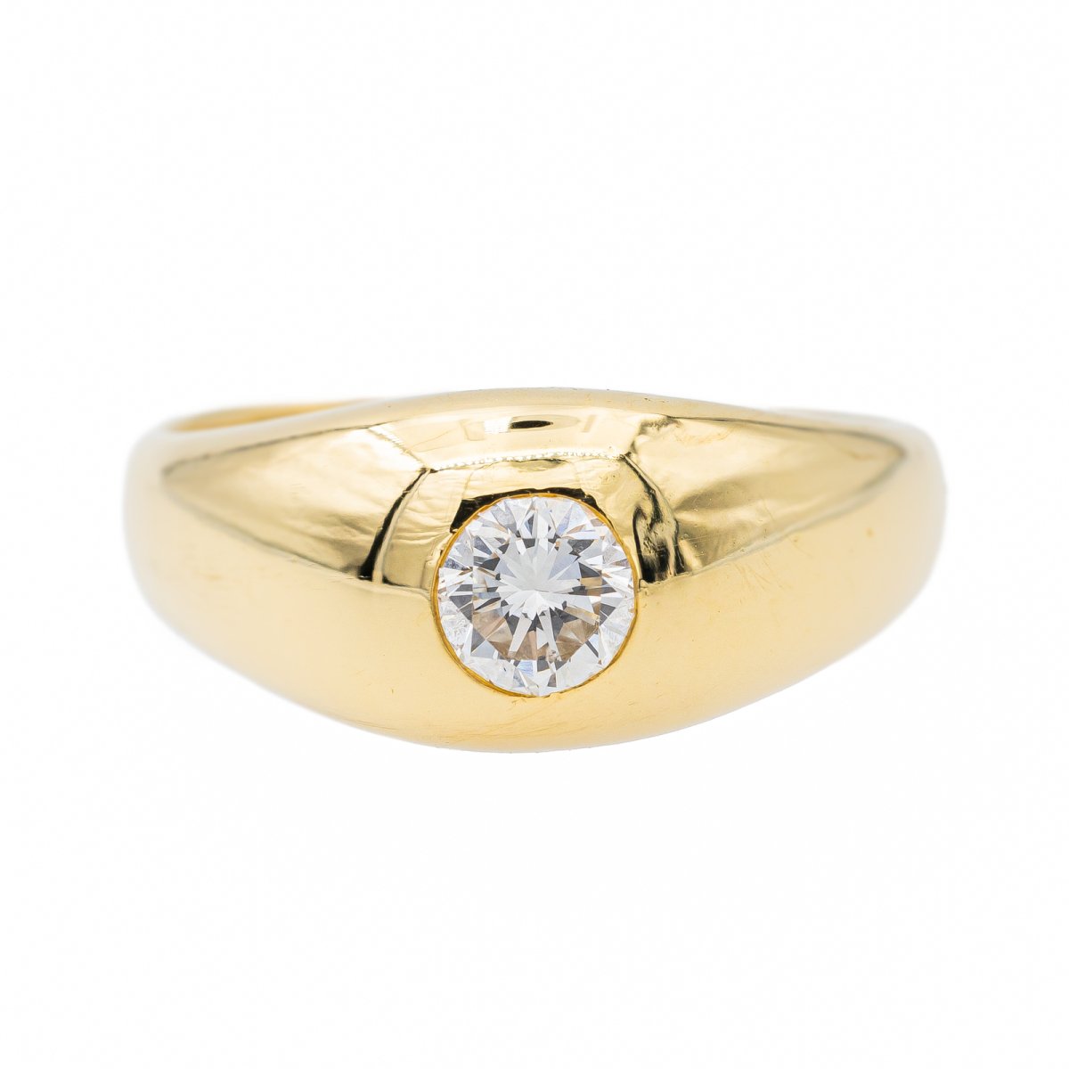 Bague Jonc en or jaune et diamant - Castafiore