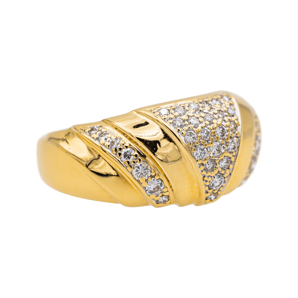Bague Jonc en or jaune et diamant - Castafiore