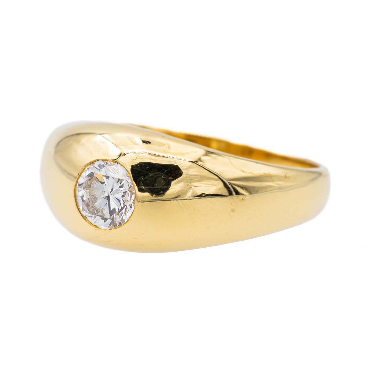 Bague Jonc en or jaune et diamant - Castafiore