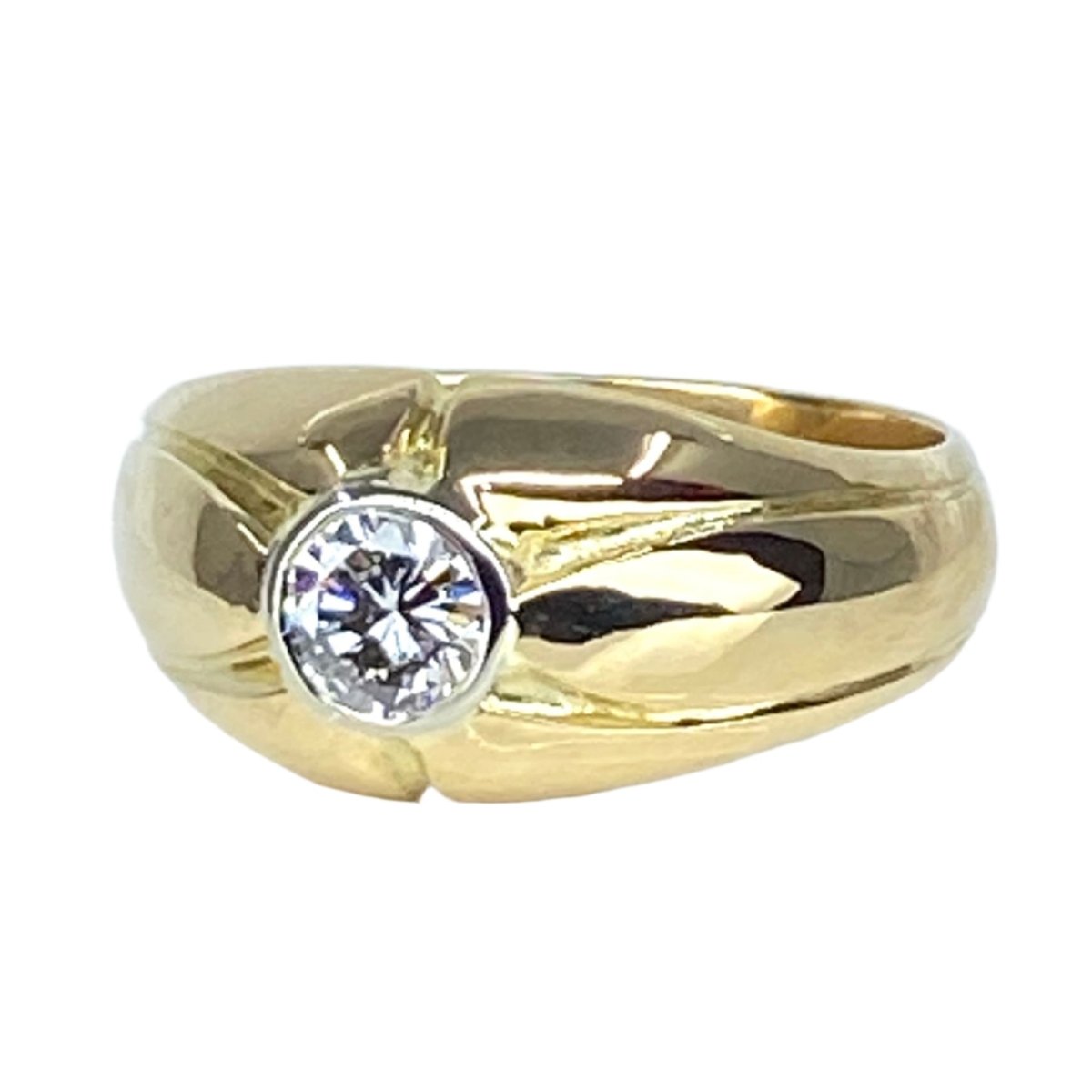Bague Jonc en or jaune et diamant - Castafiore