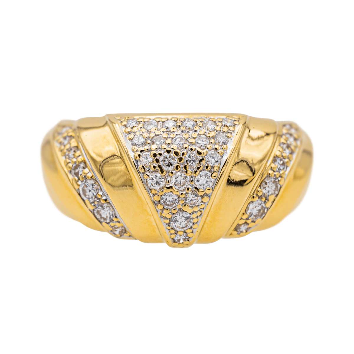Bague Jonc en or jaune et diamant - Castafiore