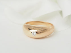 Bague jonc en or jaune et diamant - Castafiore