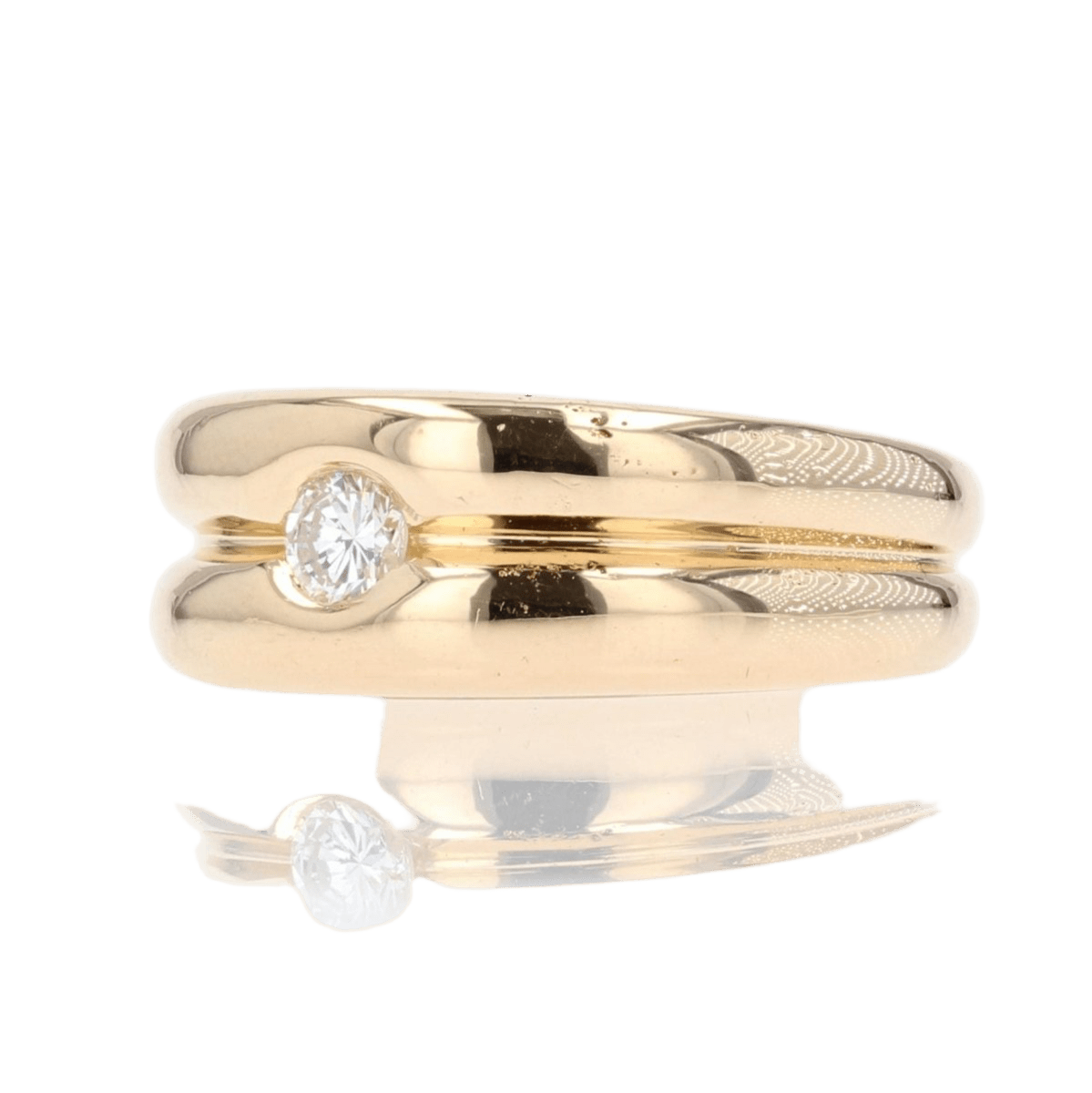 Bague Jonc en or jaune et diamant - Castafiore