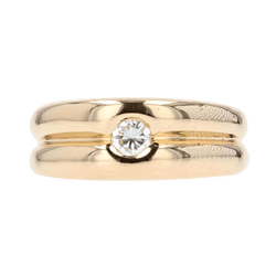 Bague Jonc en or jaune et diamant - Castafiore