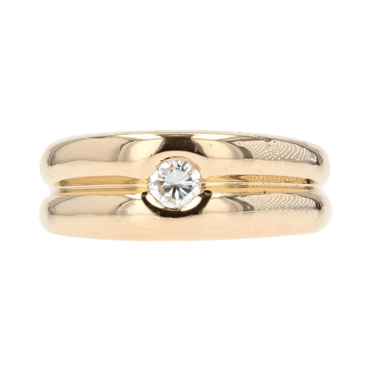 Bague Jonc en or jaune et diamant - Castafiore