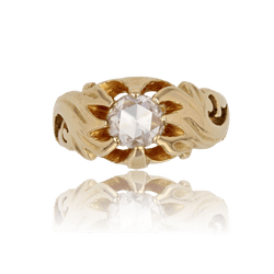 Bague Jonc en or jaune et diamant - Castafiore