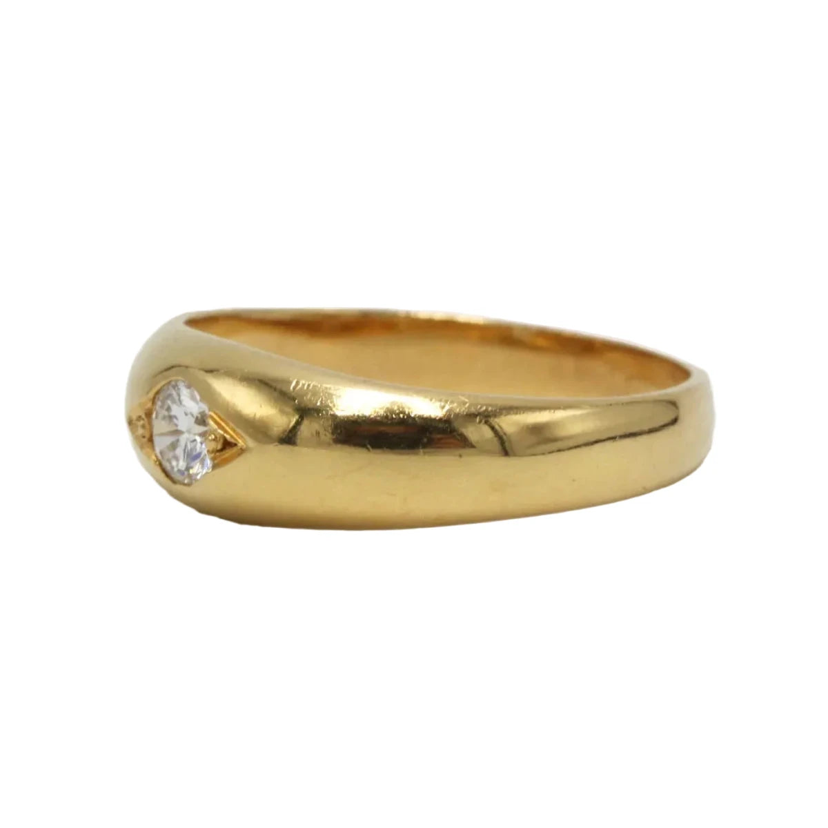 Bague Jonc en or jaune et diamant - Castafiore