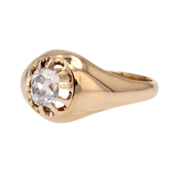 Bague Jonc en or jaune et diamant - Castafiore