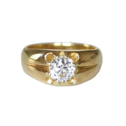 Bague Jonc en or jaune et diamant - Castafiore