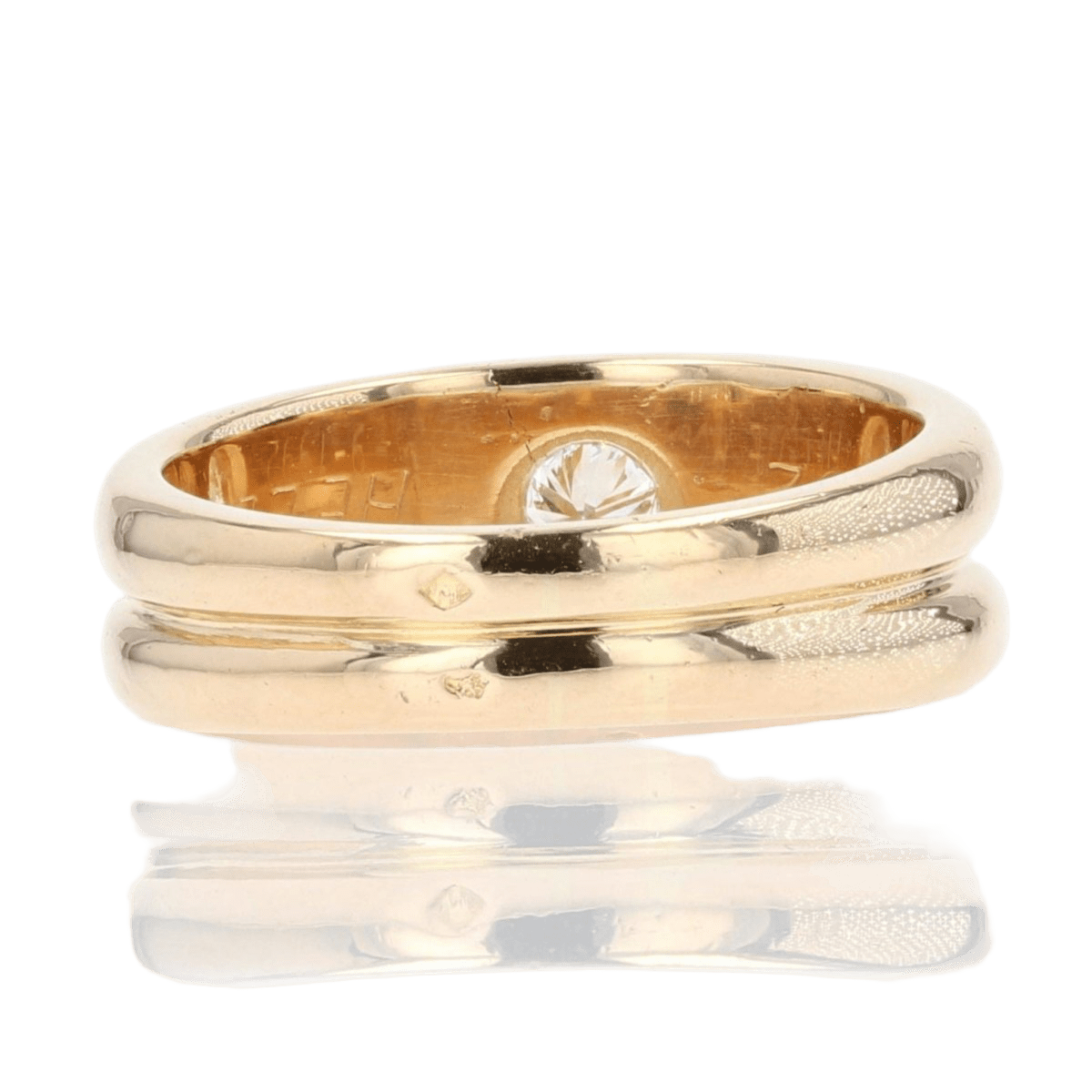 Bague Jonc en or jaune et diamant - Castafiore