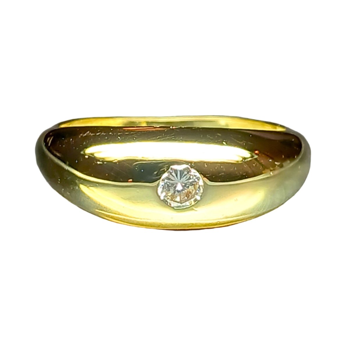 Bague Jonc en or jaune et diamant - Castafiore