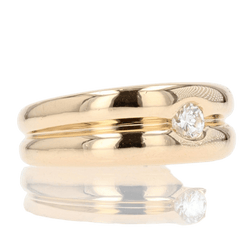 Bague Jonc en or jaune et diamant - Castafiore