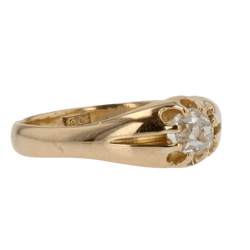 Bague Jonc en or jaune et diamant - Castafiore