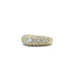 Bague Jonc en or jaune et diamants - Castafiore
