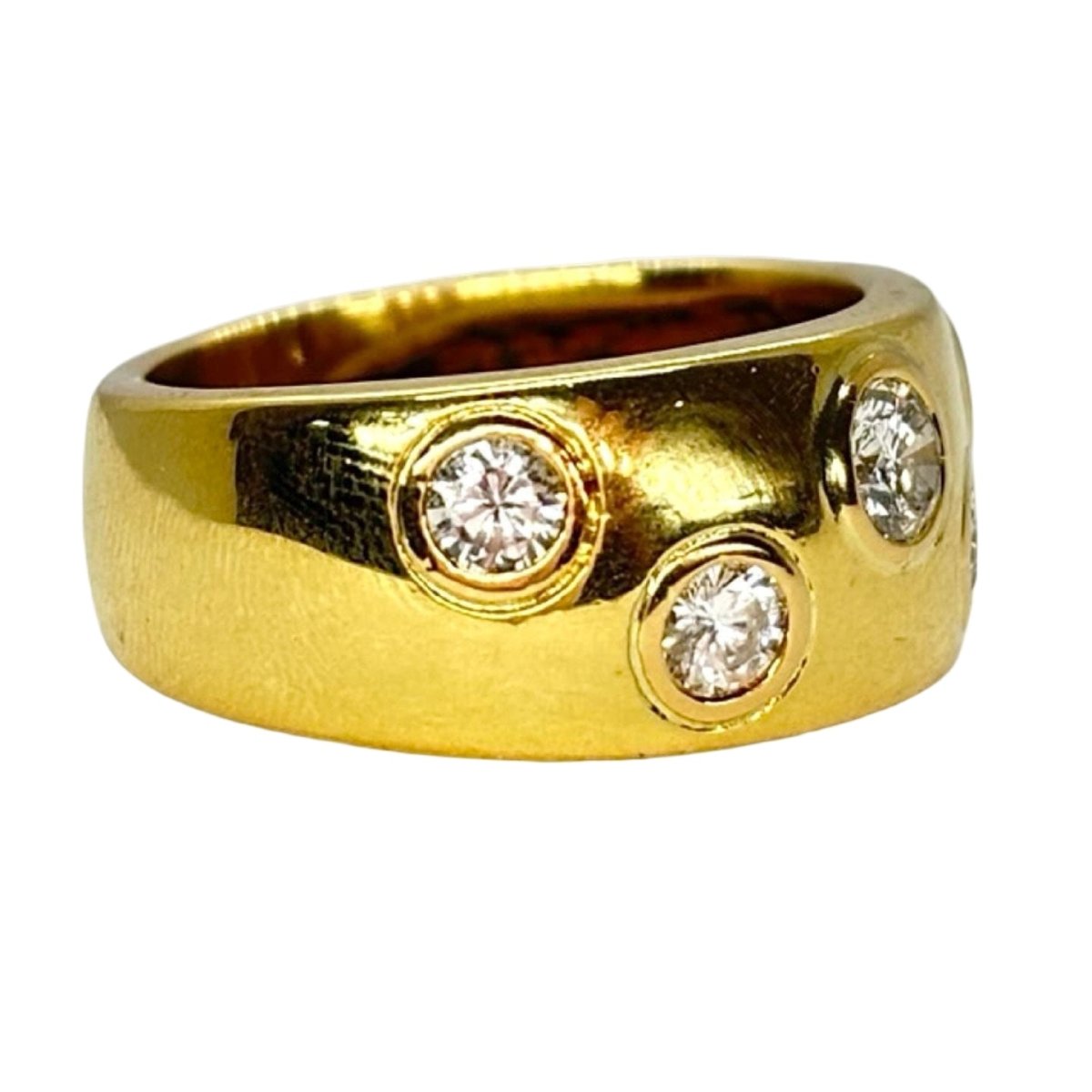 Bague Jonc en or jaune et diamants - Castafiore