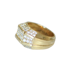 Bague Jonc en or jaune et diamants - Castafiore