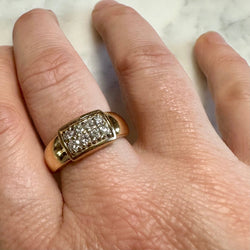 Bague Jonc en or jaune et diamants - Castafiore