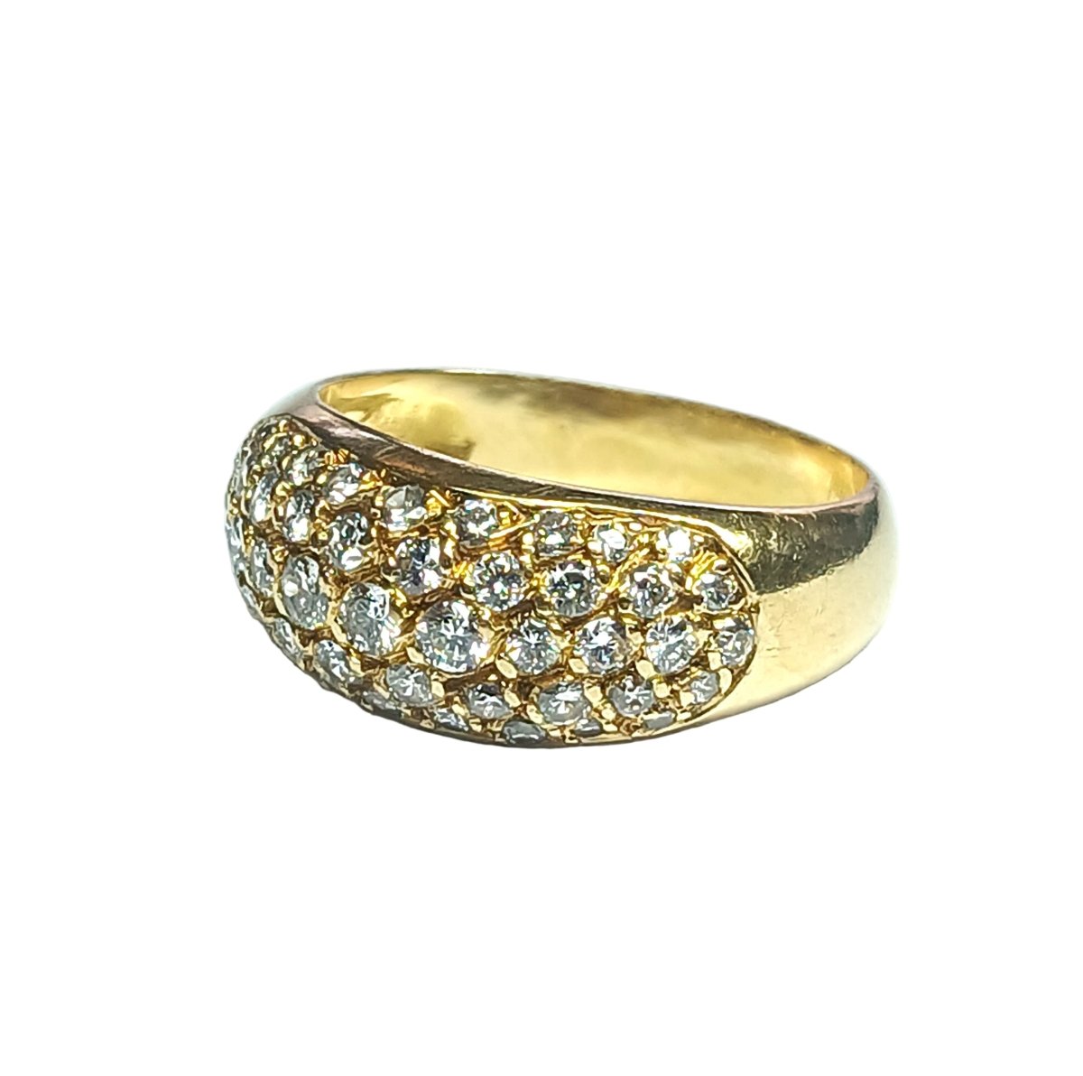 Bague jonc en or jaune et diamants - Castafiore
