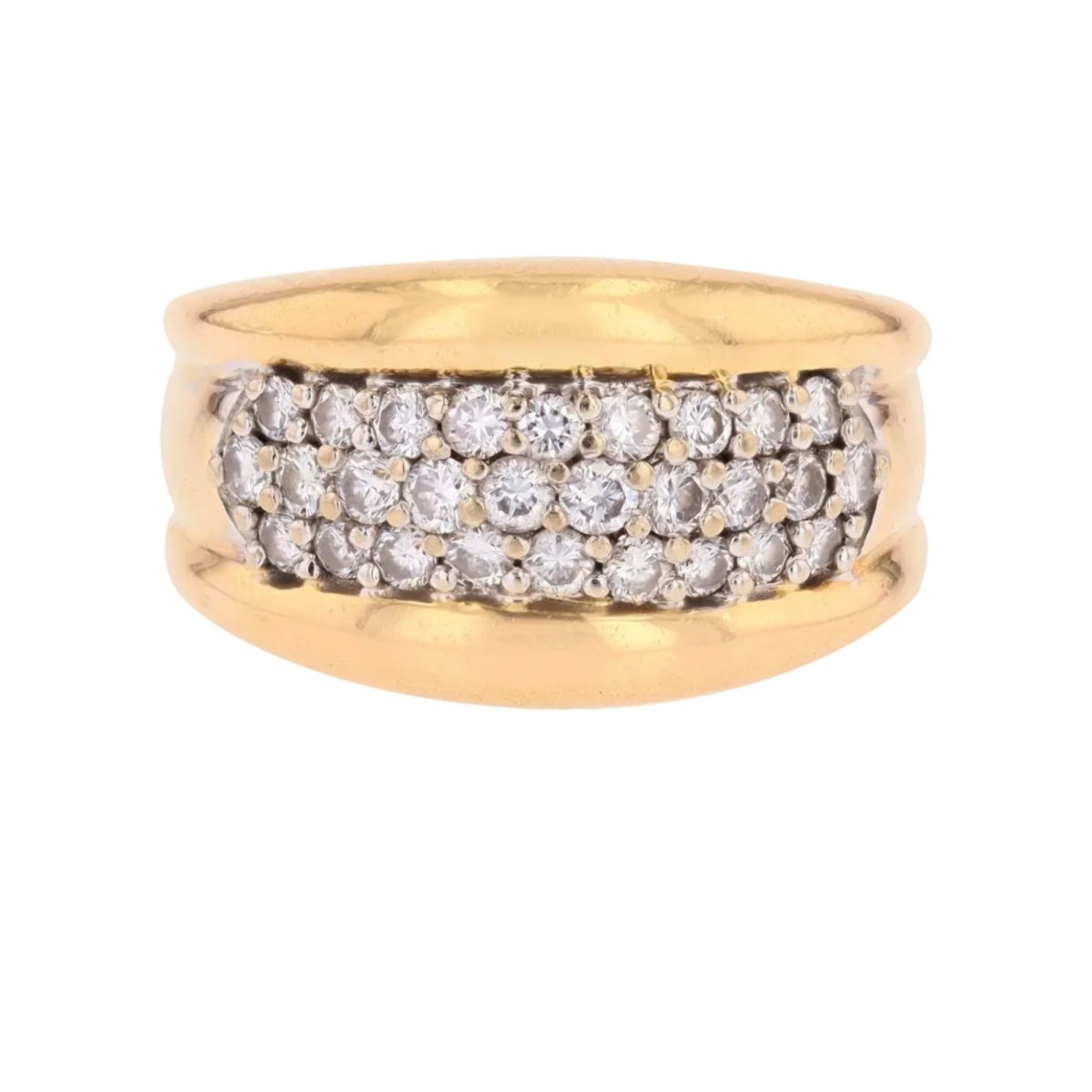 Bague Jonc en or jaune et diamants - Castafiore