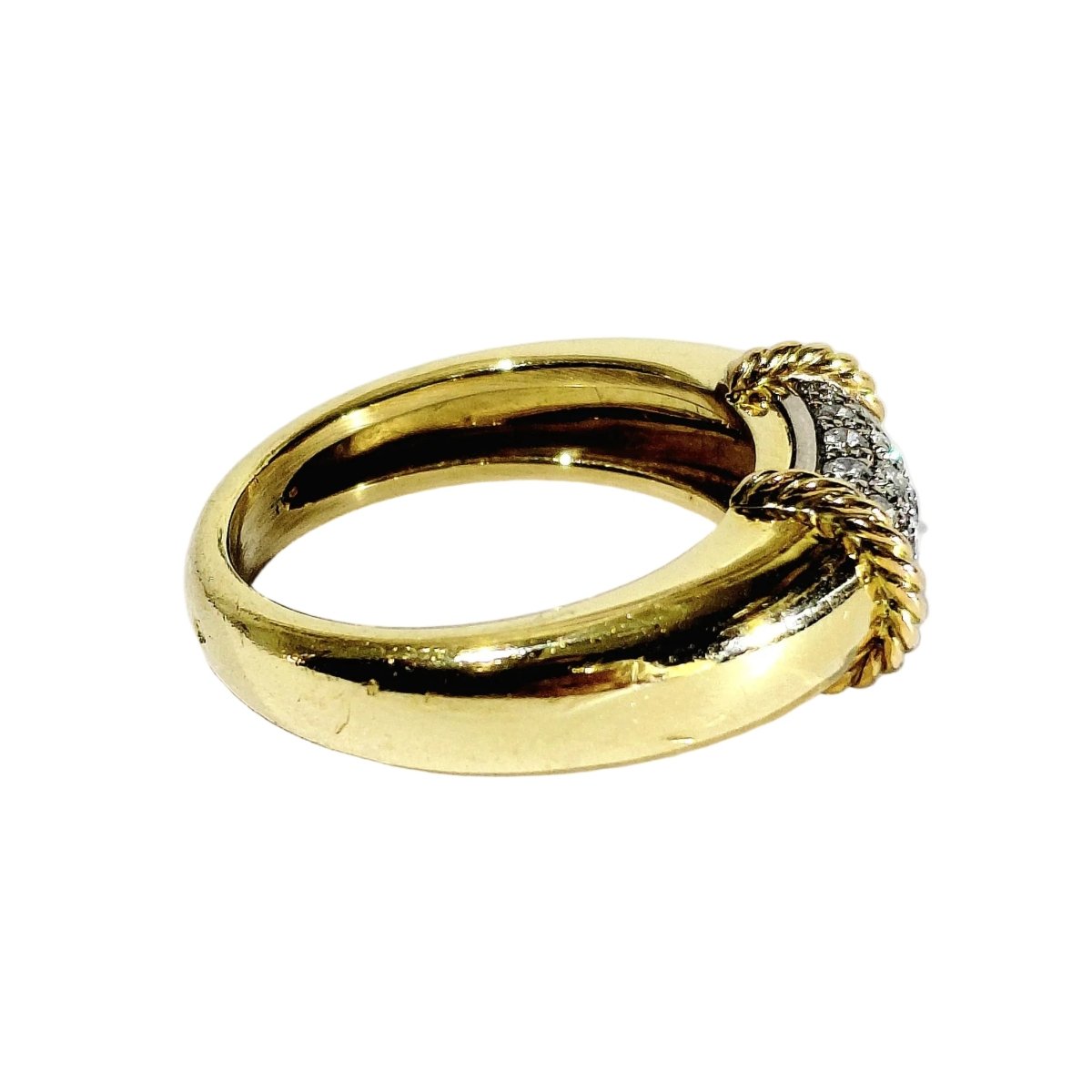 Bague Jonc en or jaune et diamants - Castafiore
