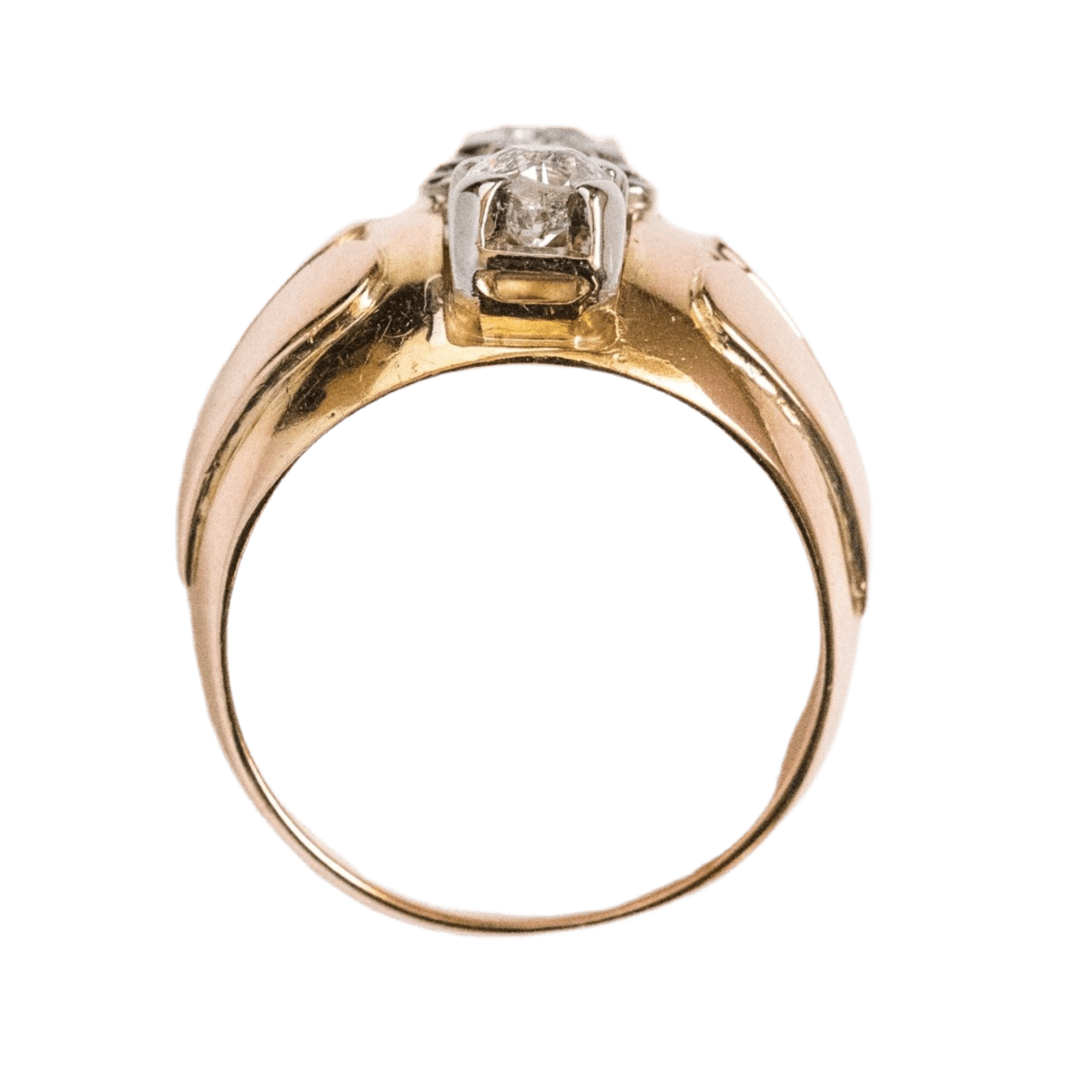 Bague Jonc en or jaune et diamants - Castafiore