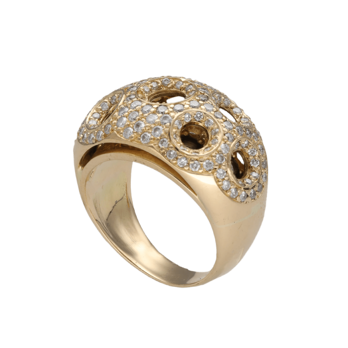 Bague Jonc en or jaune et diamants - Castafiore