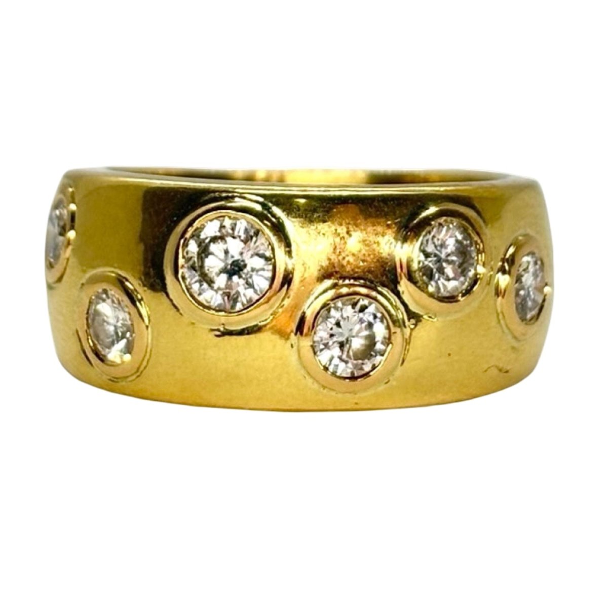 Bague Jonc en or jaune et diamants - Castafiore