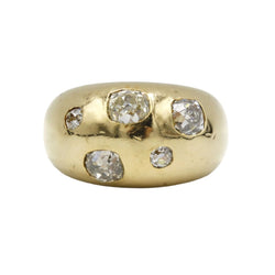 Bague Jonc en or jaune et diamants - Castafiore