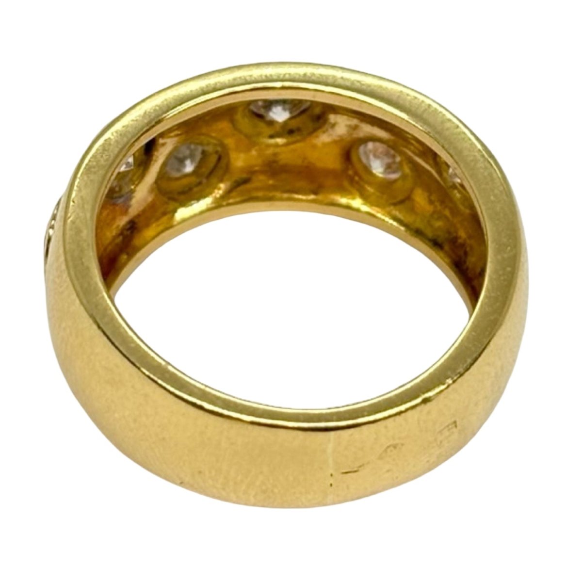 Bague Jonc en or jaune et diamants - Castafiore