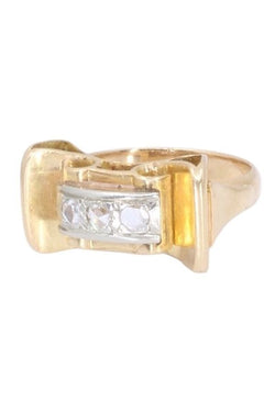 Bague Jonc en or jaune et diamants - Castafiore