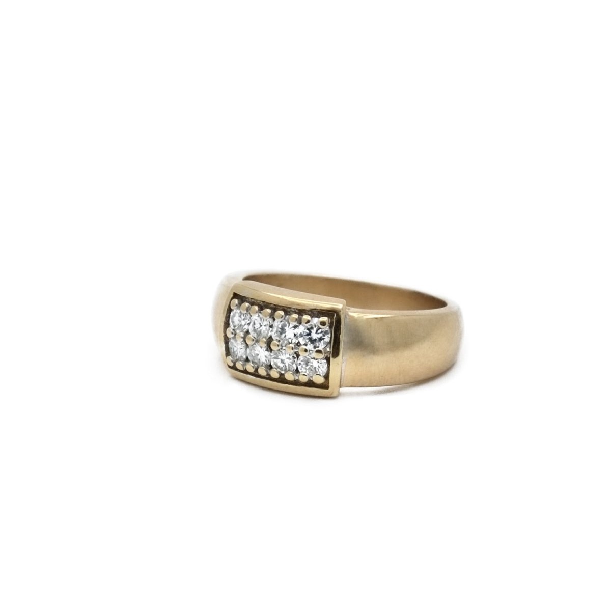 Bague Jonc en or jaune et diamants - Castafiore